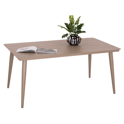 ALUMINUM DINING TABLE RECTANGULAR HIGER HM6291.04 CAPPUCCINO 160x90x78Hcm.
