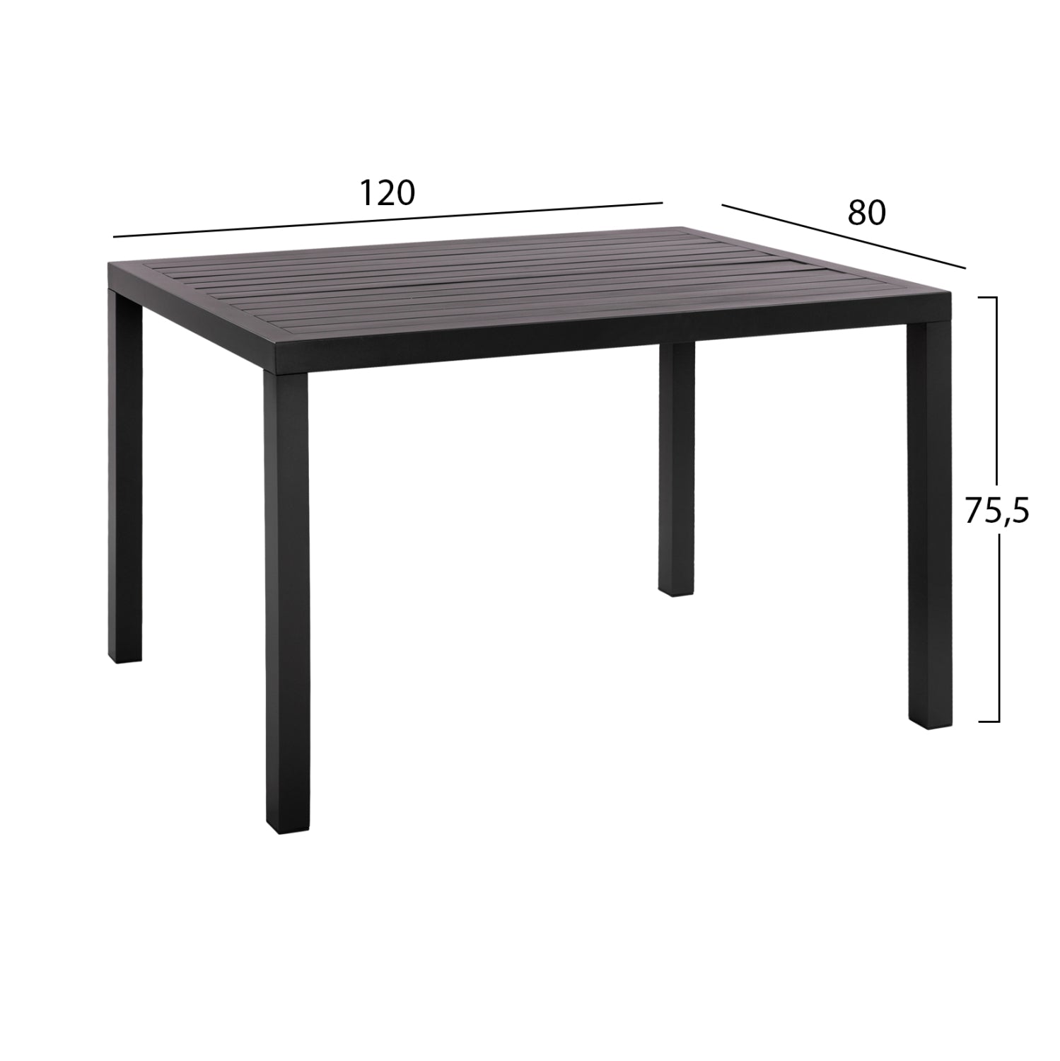 Aluminum Table 120x80 grey HM5570.02