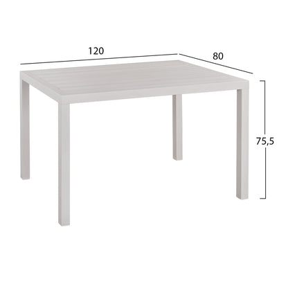 Aluminum Table 120x80 White HM5570.01