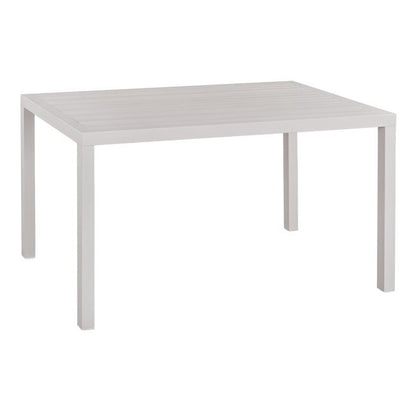 ALUMINUM DINING TABLE SAHIRA HM5571.01 WHITE 140Χ80X75.5Hcm.