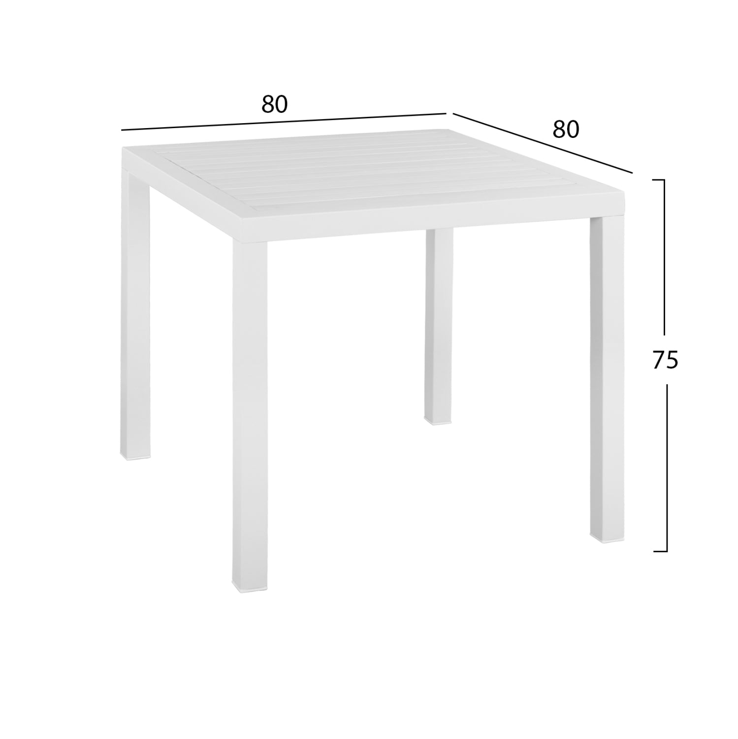 Aluminum Table 80x80 White HM5572.01