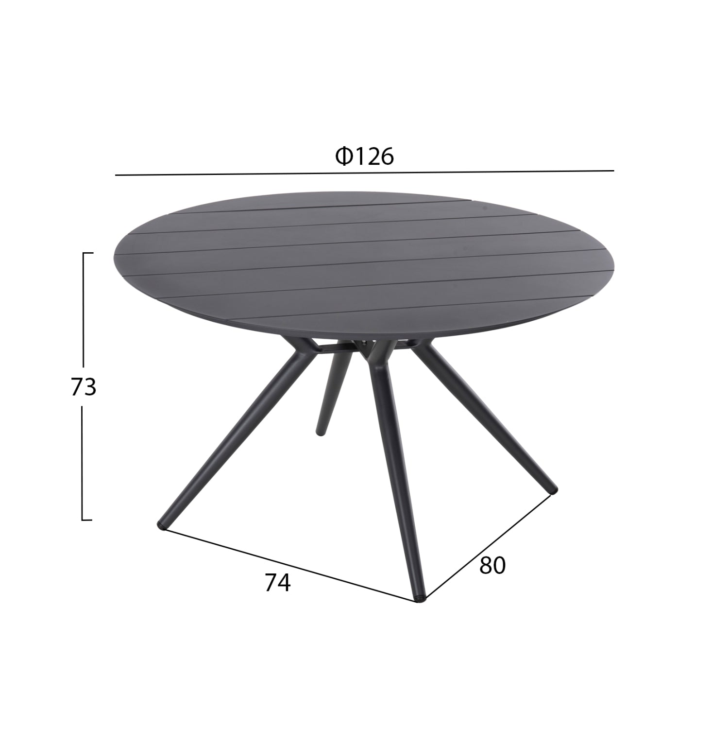 OUTDOOR TABLE ROUND HIGER HM6061.03 ANTHRACITE ALUMINUM Φ126Χ73Hcm.
