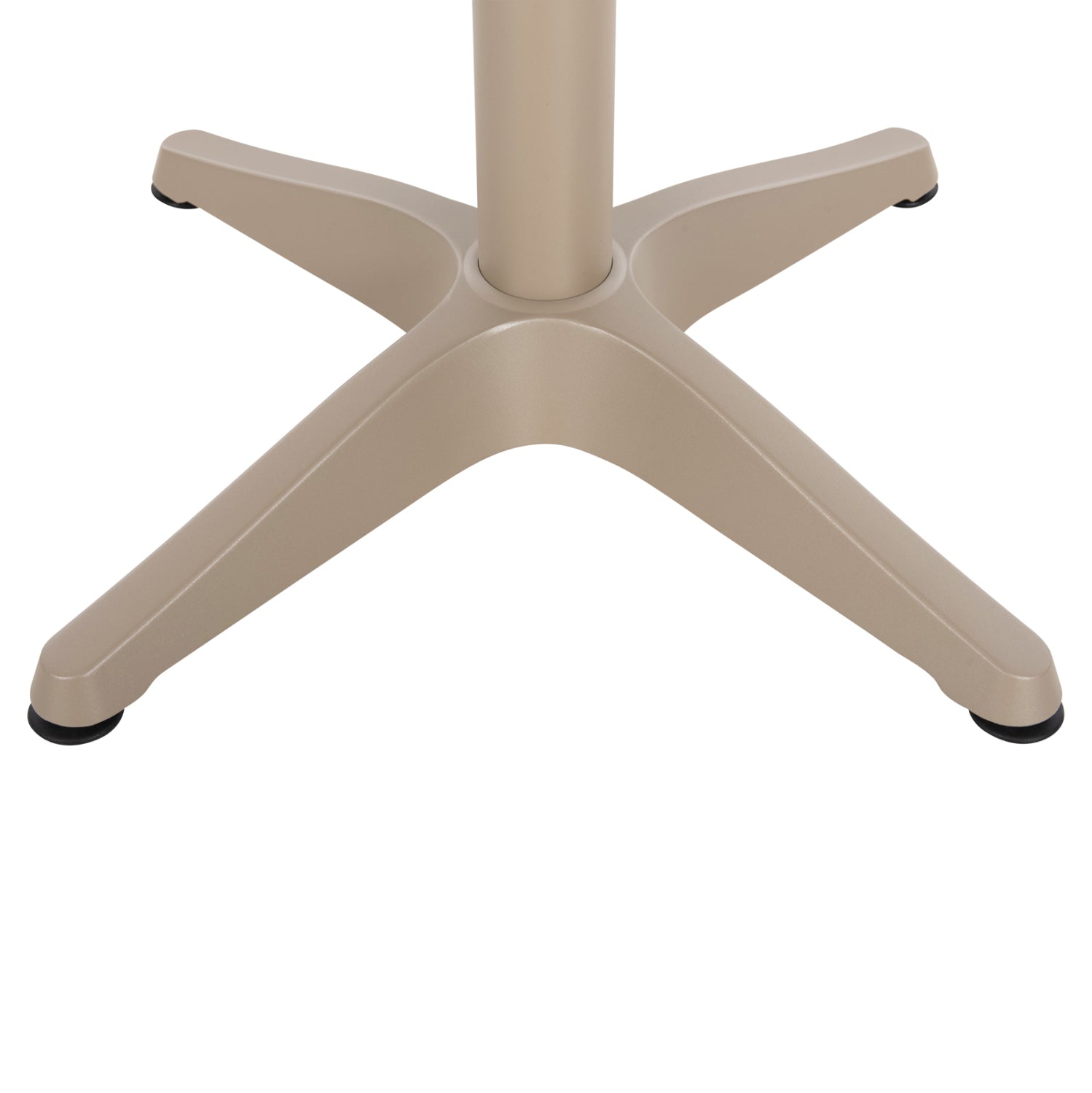 ALUMINUM ROUND TABLE ALEXA HM6086.04 CHAMPAGNE-POLYWOOD TOP IN NATURAL COLOR Φ60x73Hcm.