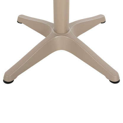 ALUMINUM ROUND TABLE ALEXA HM6086.04 CHAMPAGNE-POLYWOOD TOP IN NATURAL COLOR Φ60x73Hcm.