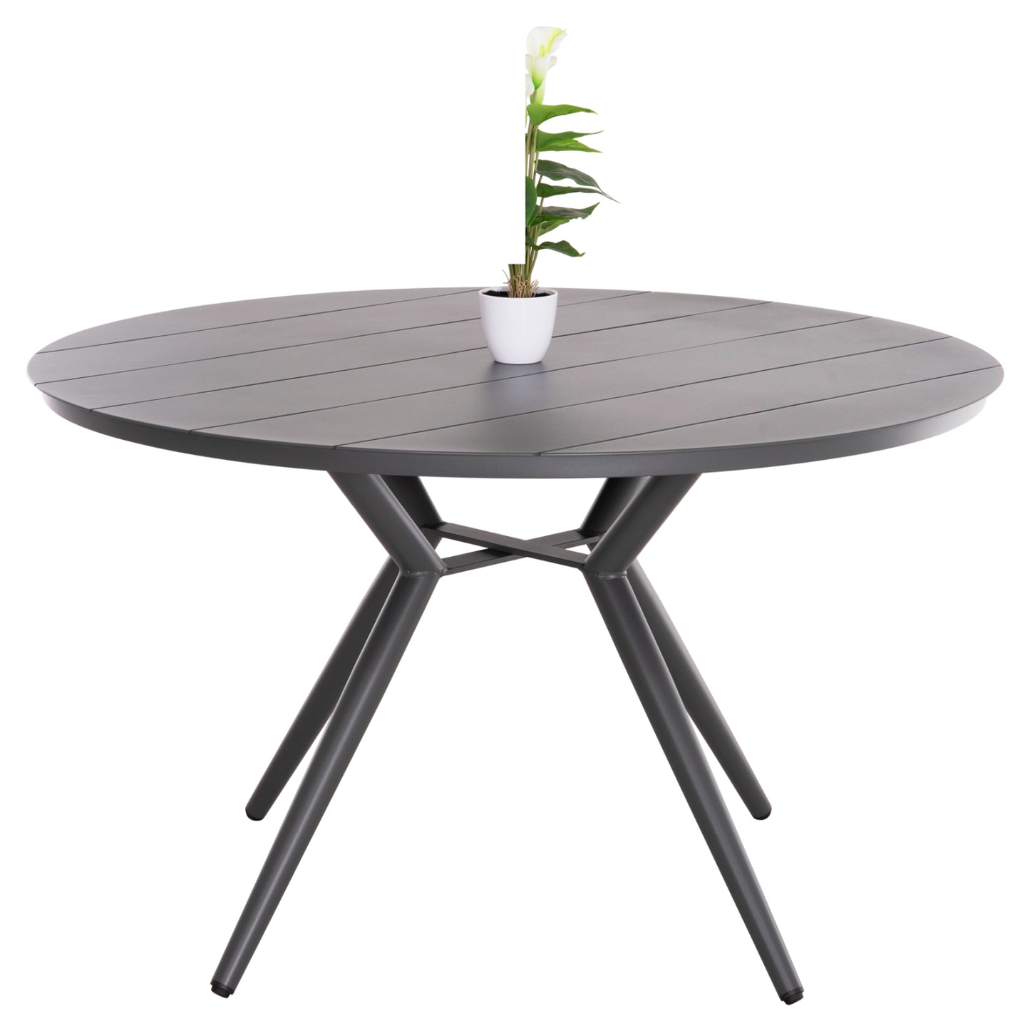 ROUND ALUMINUM TABLE HIGER HM6290.01 GREY Φ126x74Hcm.