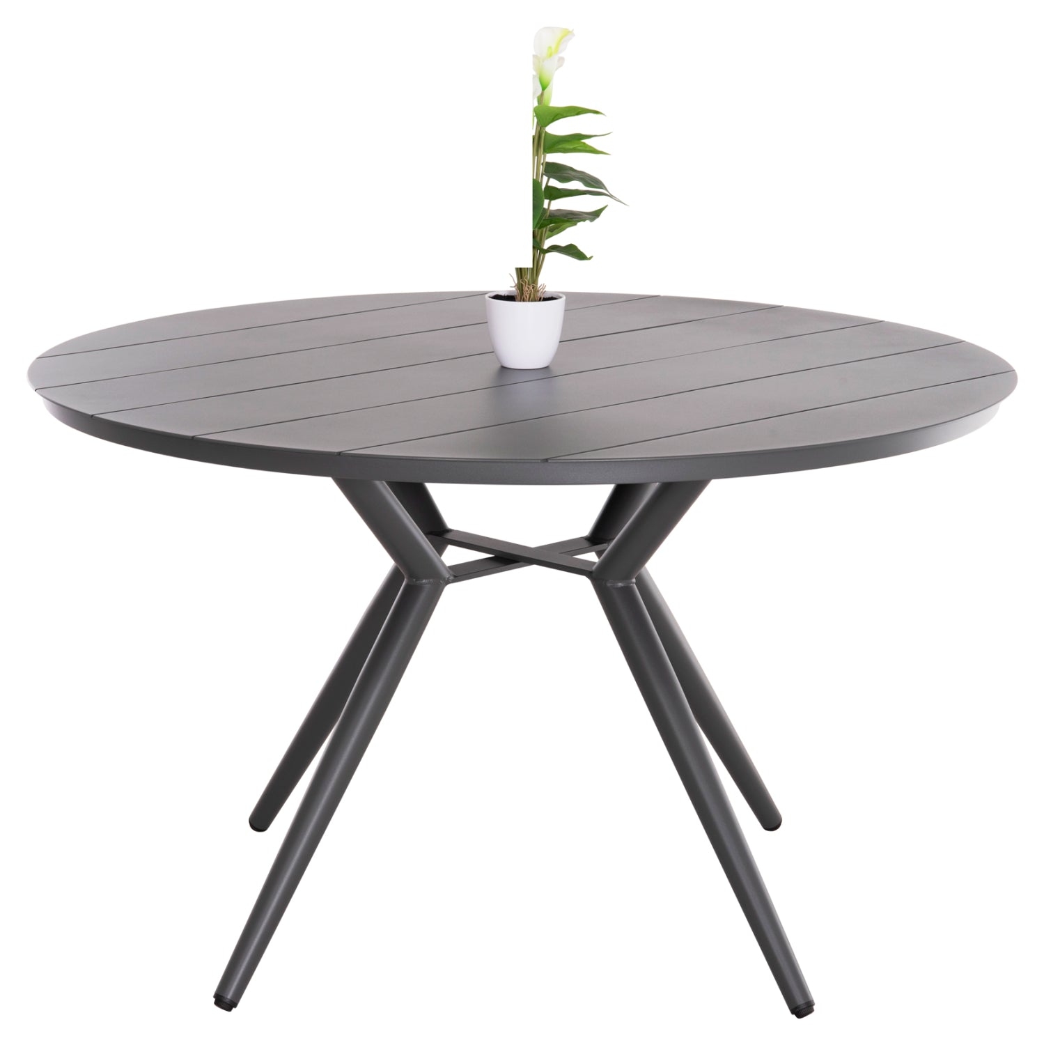 ROUND ALUMINUM TABLE HIGER HM6290.01 GREY Φ126x74Hcm.