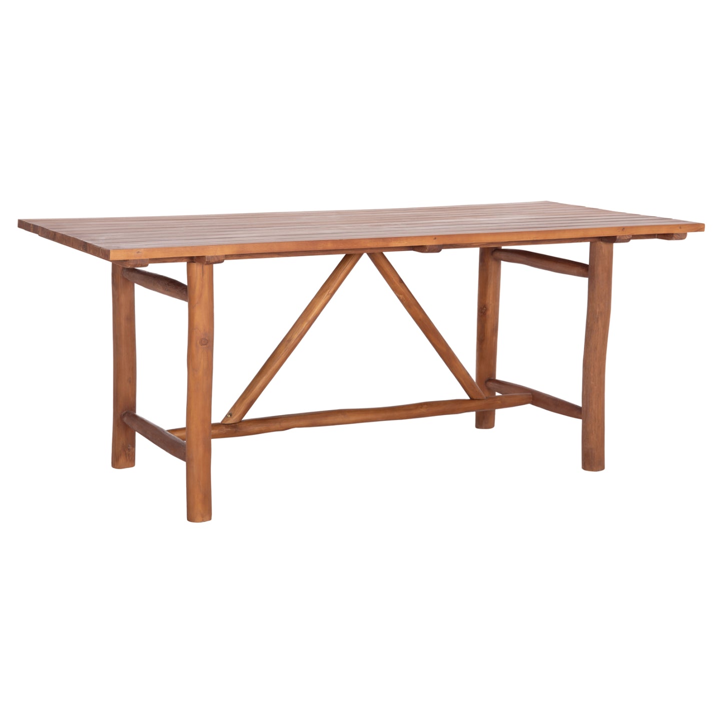 DINING TABLE GROOVE HM9390.01 SOLID TEAK WOOD NATURAL COLOR 220X100X90Hcm.