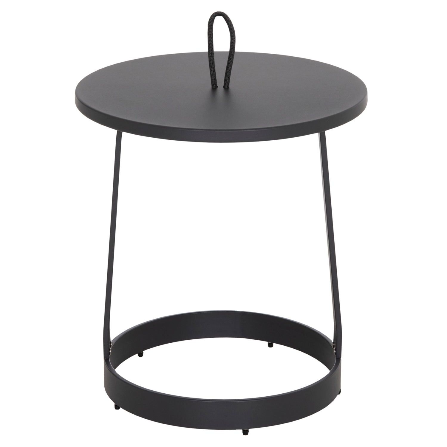 OUTDOOR SIDE TABLE MINO HM6433.01 ALUMINUM & ROPE IN GREY Φ47x53Hcm.
