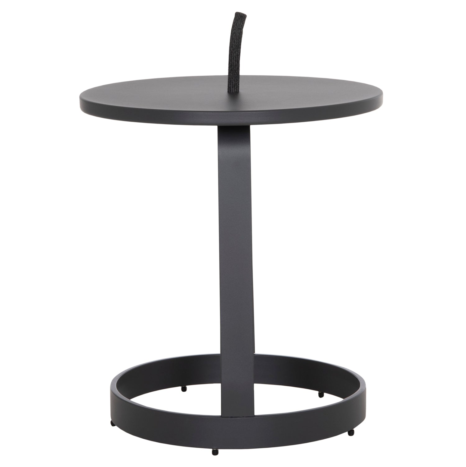 OUTDOOR SIDE TABLE MINO HM6433.01 ALUMINUM & ROPE IN GREY Φ47x53Hcm.