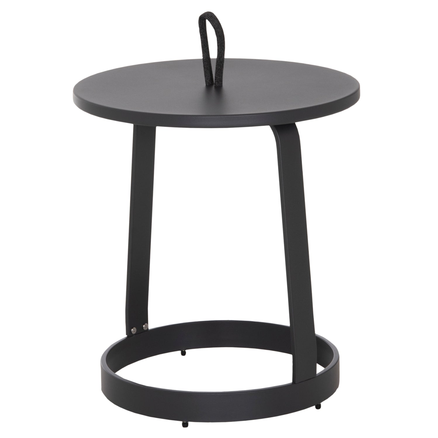 OUTDOOR SIDE TABLE MINO HM6433.01 ALUMINUM & ROPE IN GREY Φ47x53Hcm.