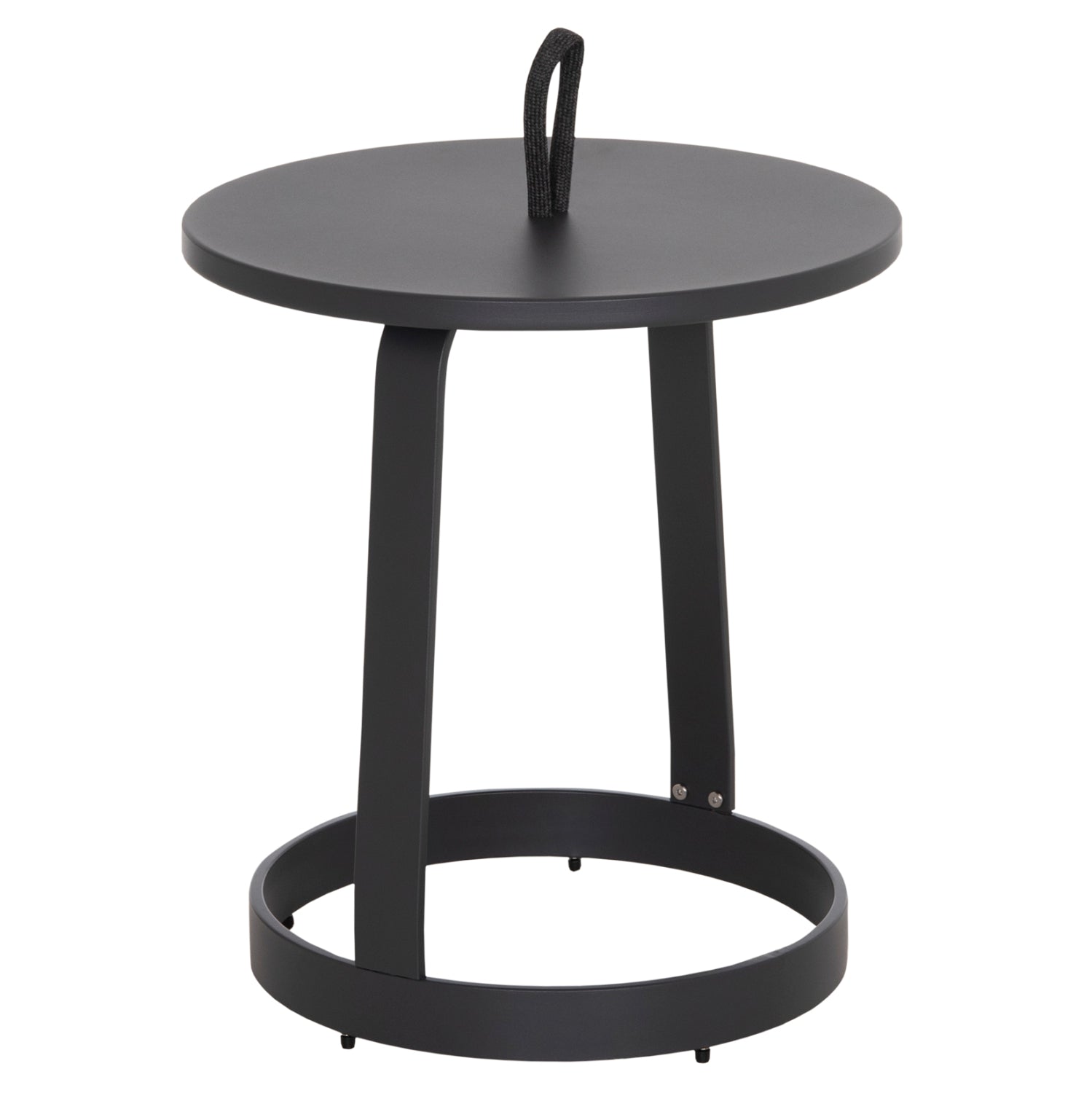 OUTDOOR SIDE TABLE MINO HM6433.01 ALUMINUM & ROPE IN GREY Φ47x53Hcm.