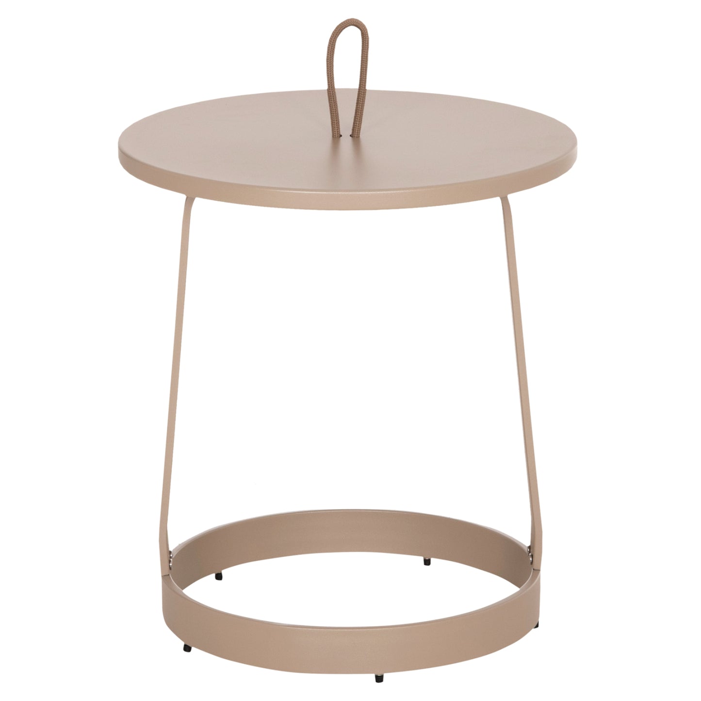 OUTDOOR SIDE TABLE MINO HM6433.03 ALUMINUM & ROPE IN CAPPUCCINO Φ47x53Hcm.