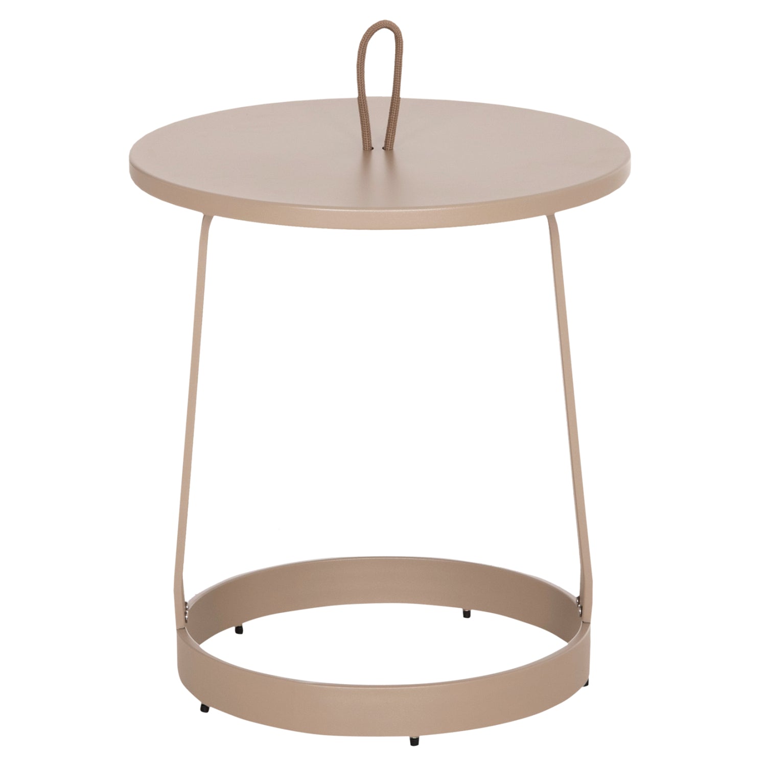 OUTDOOR SIDE TABLE MINO HM6433.03 ALUMINUM & ROPE IN CAPPUCCINO Φ47x53Hcm.