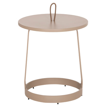 OUTDOOR SIDE TABLE MINO HM6433.03 ALUMINUM & ROPE IN CAPPUCCINO Φ47x53Hcm.