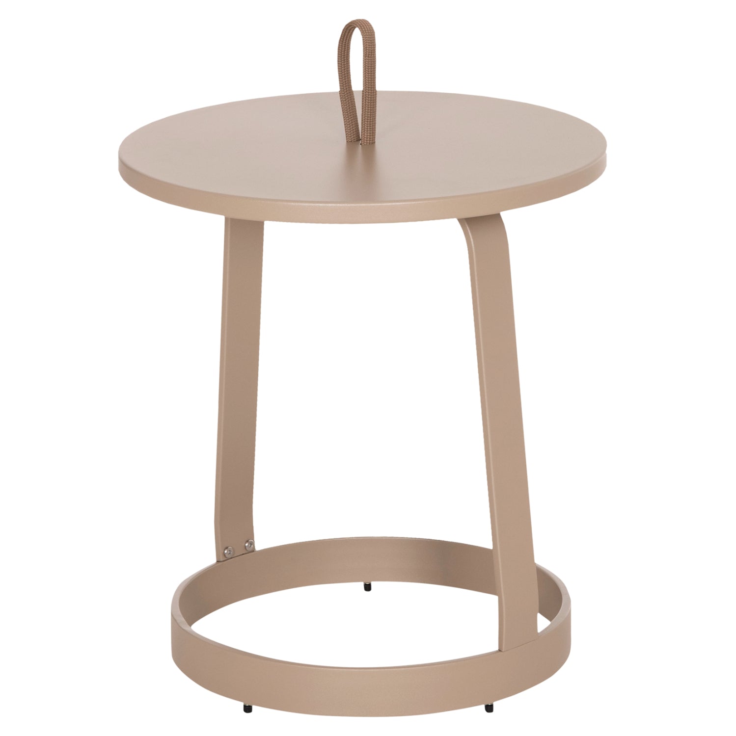 OUTDOOR SIDE TABLE MINO HM6433.03 ALUMINUM & ROPE IN CAPPUCCINO Φ47x53Hcm.