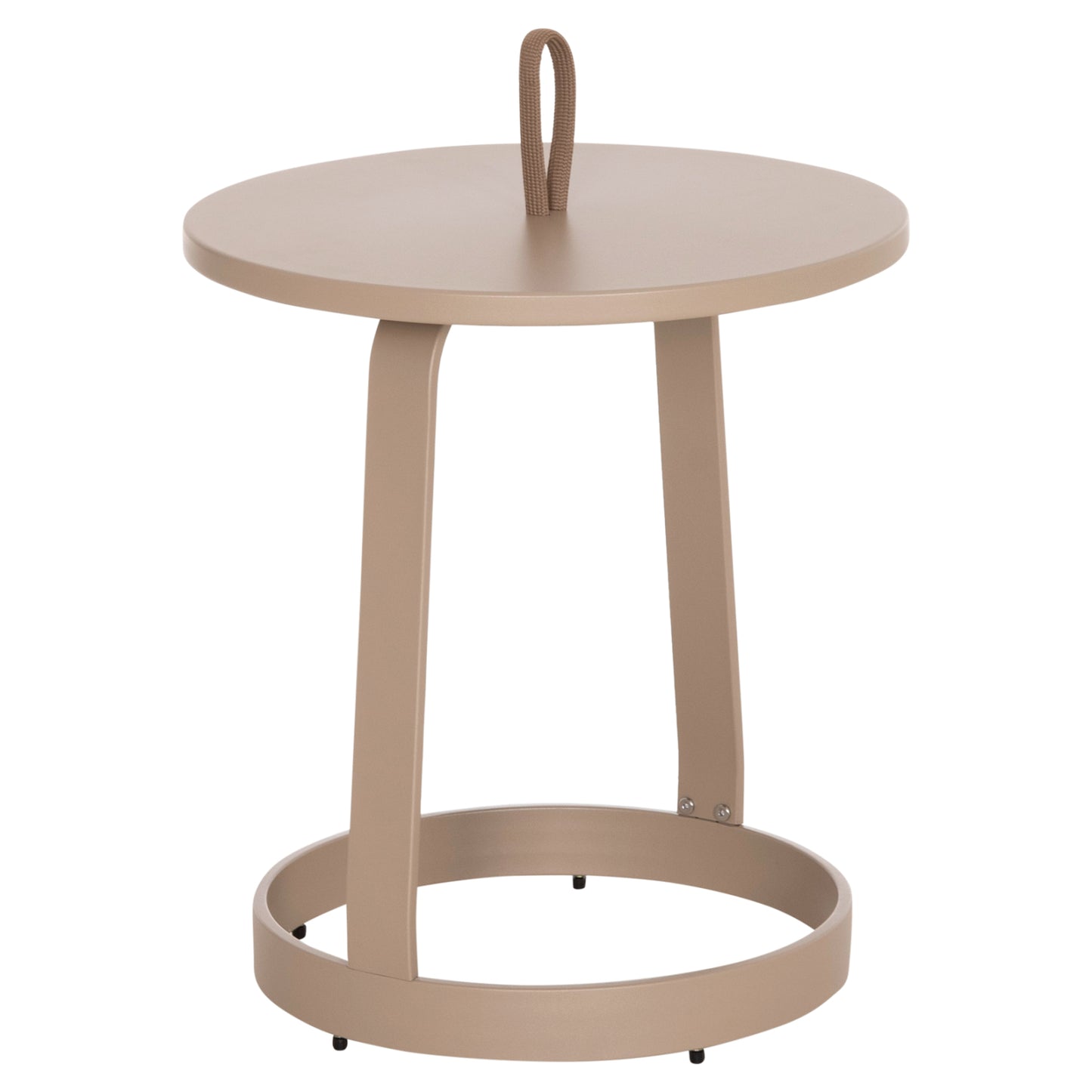 OUTDOOR SIDE TABLE MINO HM6433.03 ALUMINUM & ROPE IN CAPPUCCINO Φ47x53Hcm.