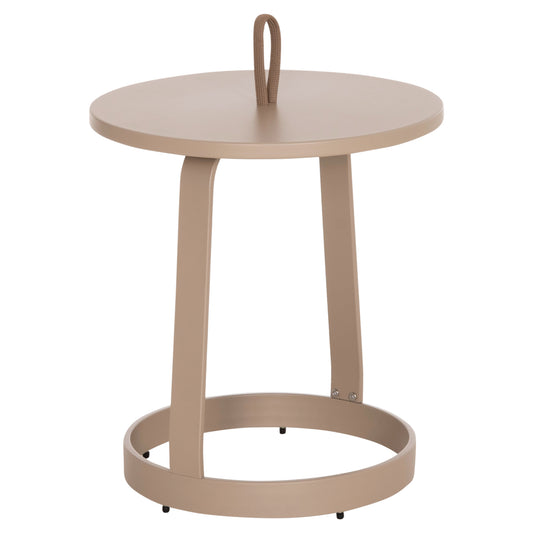 OUTDOOR SIDE TABLE MINO HM6433.03 ALUMINUM & ROPE IN CAPPUCCINO Φ47x53Hcm.