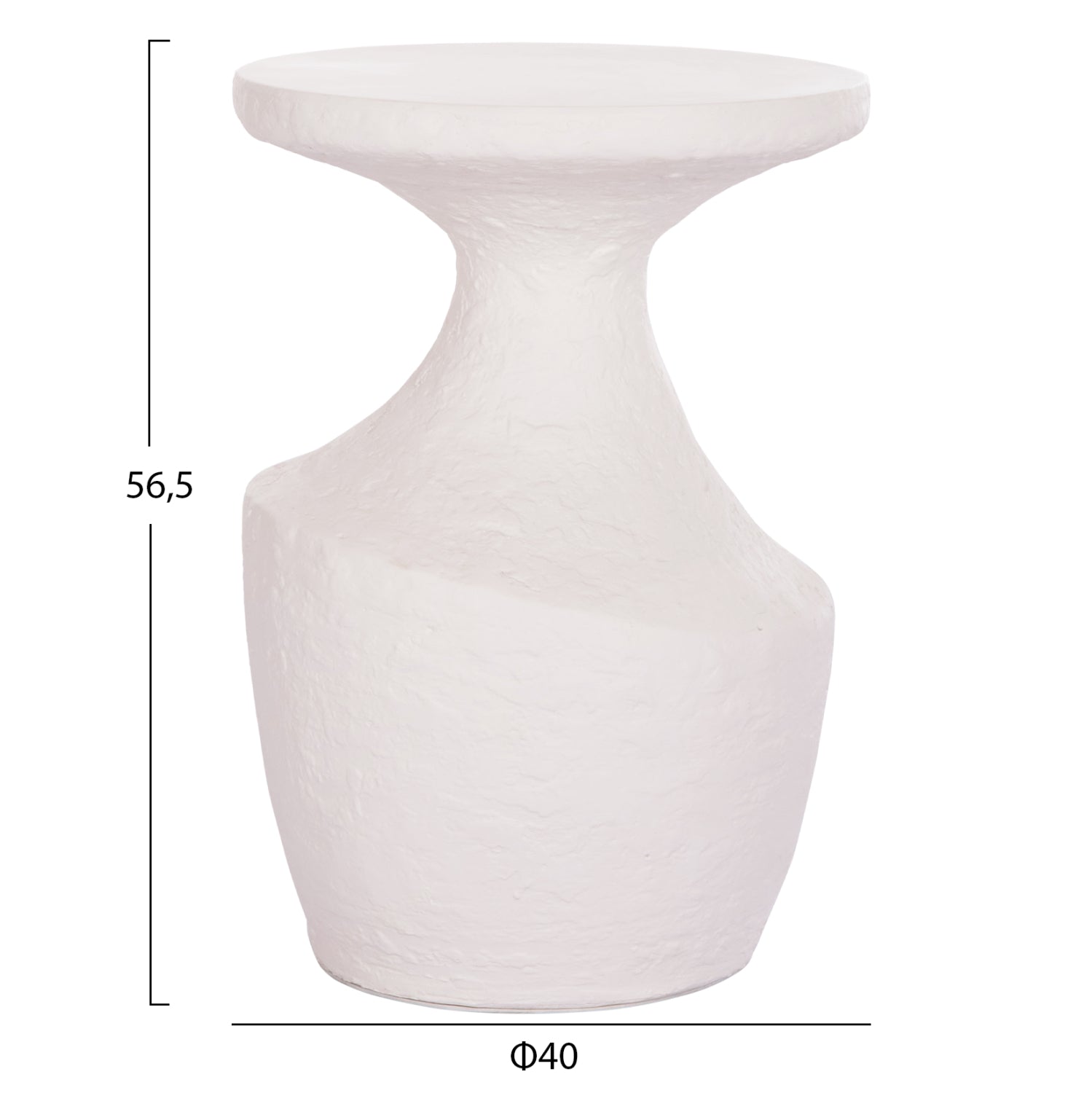 SIDE TABLE REBON HM18156.02L FIBER CEMENT IN WHITE--Φ40x56.5Hcm