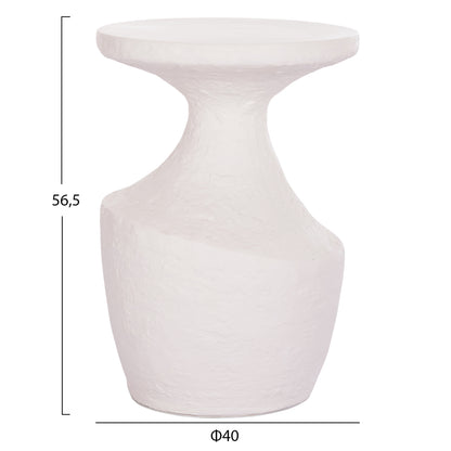 SIDE TABLE REBON HM18156.02L FIBER CEMENT IN WHITE--Φ40x56.5Hcm