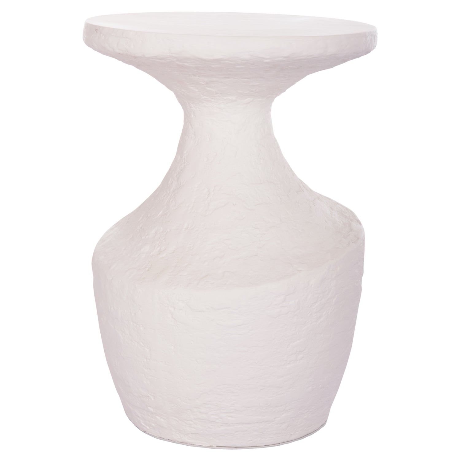 SIDE TABLE REBON HM18156.02L FIBER CEMENT IN WHITE--Φ40x56.5Hcm