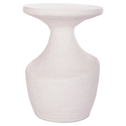SIDE TABLE REBON HM18156.02L FIBER CEMENT IN WHITE--Φ40x56.5Hcm