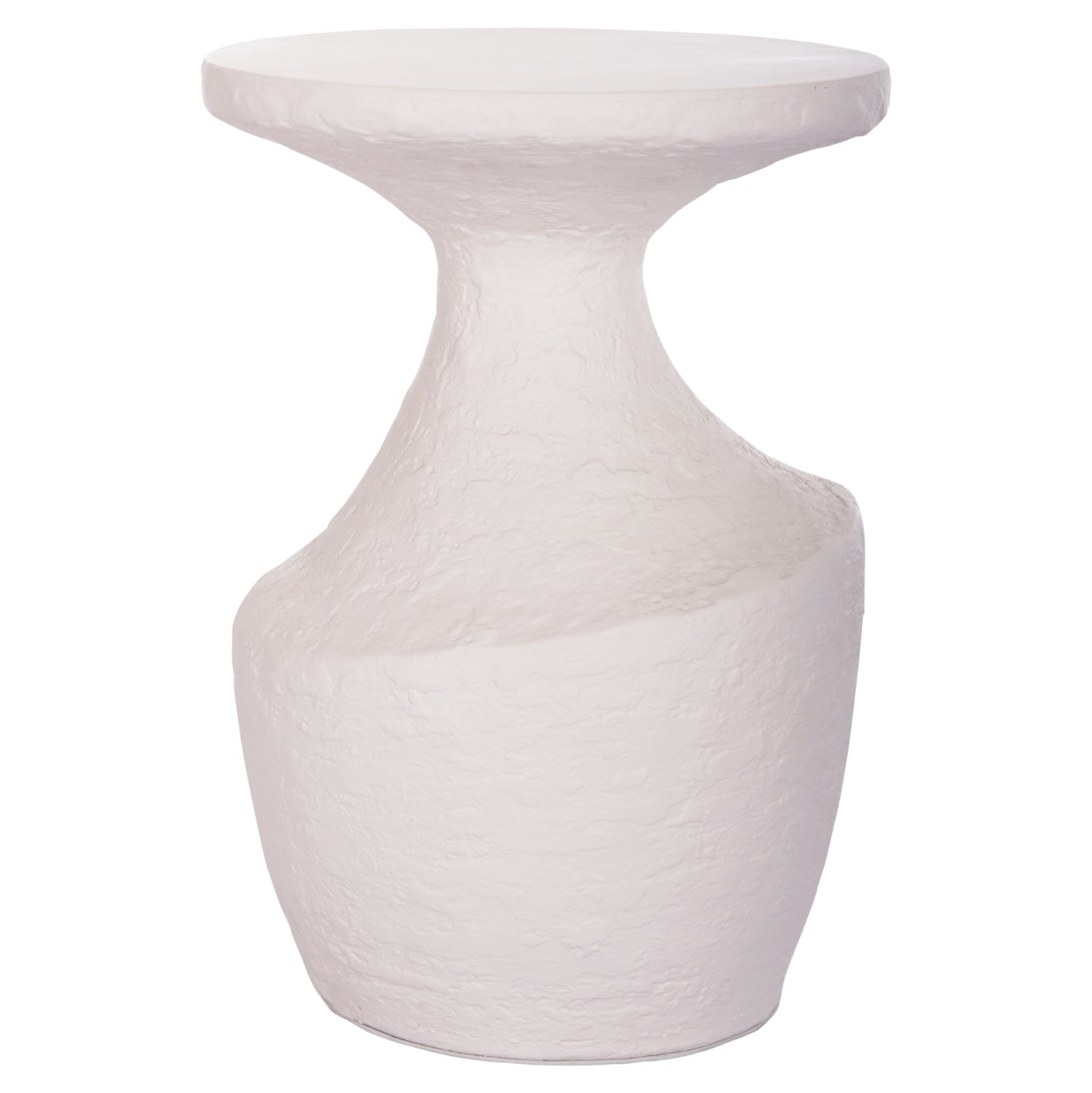 SIDE TABLE REBON HM18156.02L FIBER CEMENT IN WHITE--Φ40x56.5Hcm