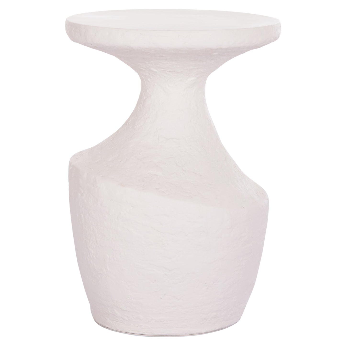 SIDE TABLE REBON HM18156.02L FIBER CEMENT IN WHITE--Φ40x56.5Hcm