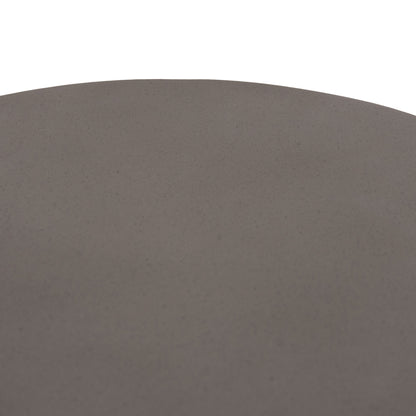 SIDE TABLE ROUND PERRAL HM18164.03S FIBER CEMENT IN GREY--NATURAL RATTAN--Φ42x36Hcm.