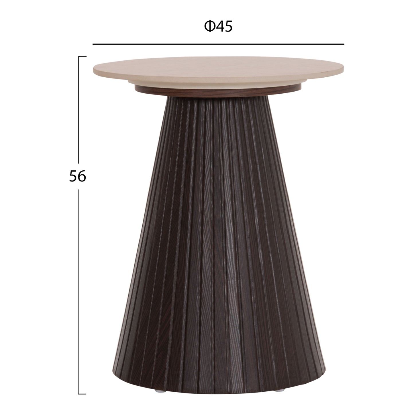 SIDE TABLE CATER HM18322 CERAMIC TOP WITH TRAVERTINE STONE LOOK--MDF BASE Φ45x56Hcm.