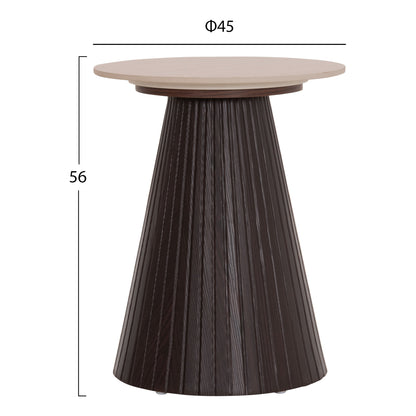 SIDE TABLE CATER HM18322 CERAMIC TOP WITH TRAVERTINE STONE LOOK--MDF BASE Φ45x56Hcm.