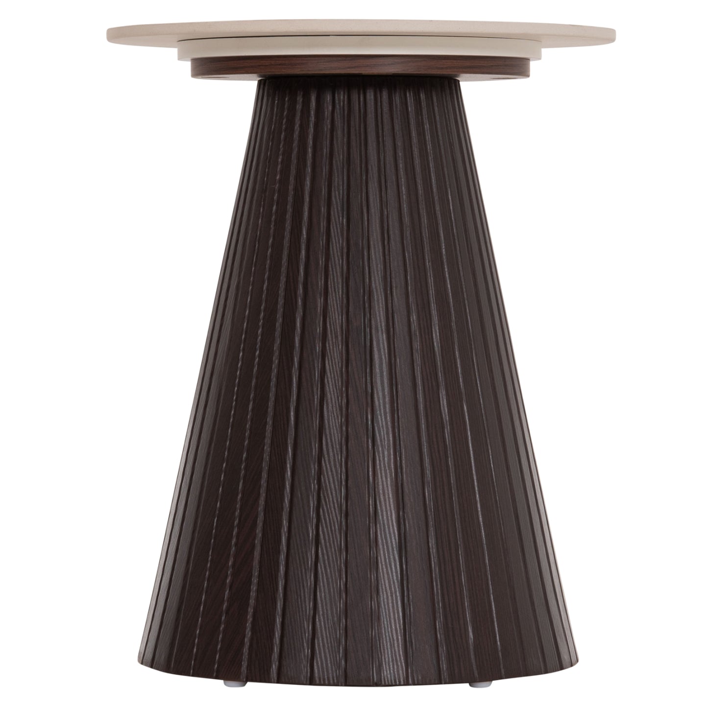 SIDE TABLE CATER HM18322 CERAMIC TOP WITH TRAVERTINE STONE LOOK--MDF BASE Φ45x56Hcm.