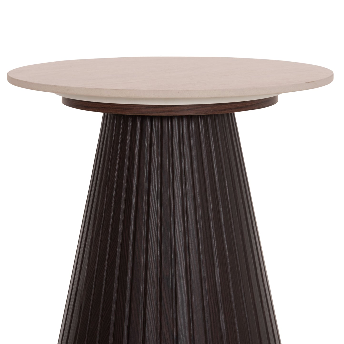 SIDE TABLE CATER HM18322 CERAMIC TOP WITH TRAVERTINE STONE LOOK--MDF BASE Φ45x56Hcm.