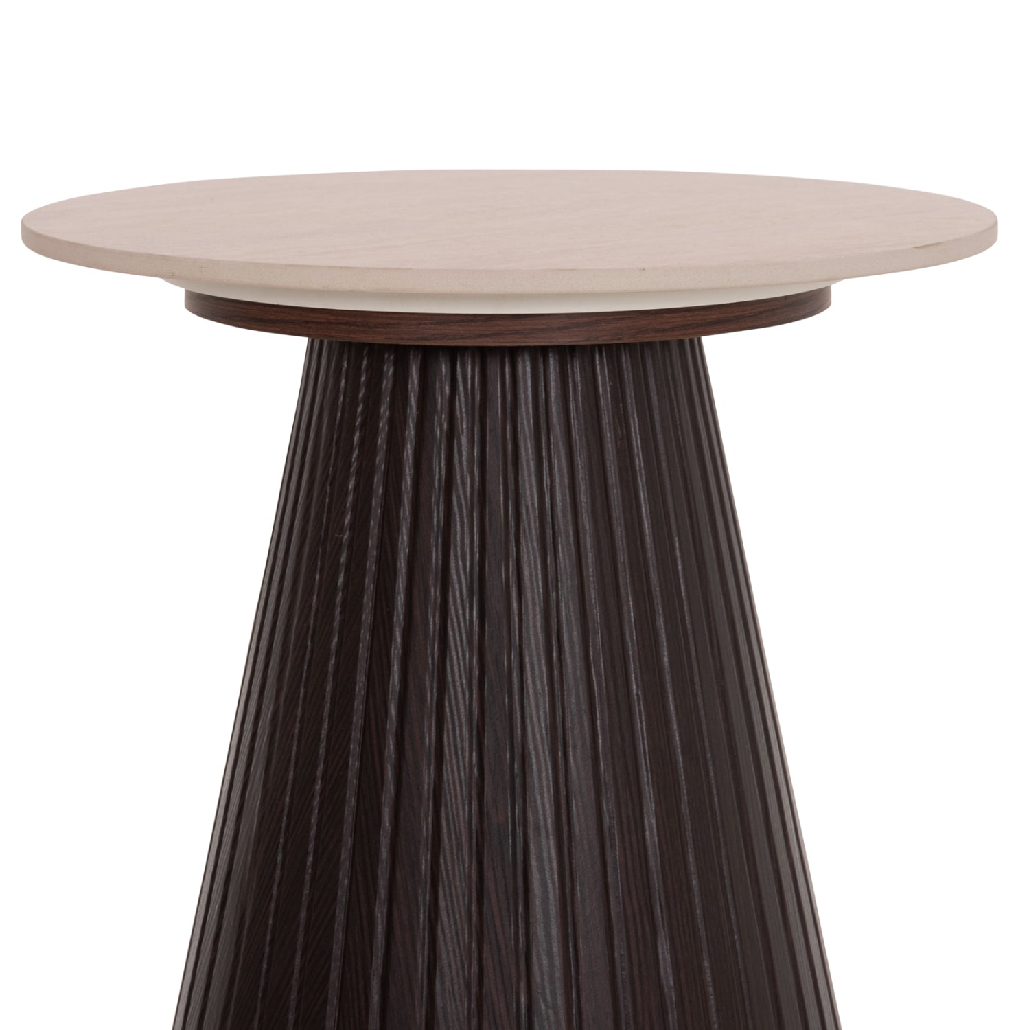 SIDE TABLE CATER HM18322 CERAMIC TOP WITH TRAVERTINE STONE LOOK--MDF BASE Φ45x56Hcm.