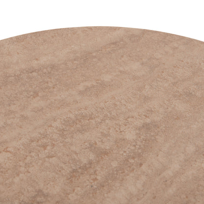 SIDE TABLE CATER HM18322 CERAMIC TOP WITH TRAVERTINE STONE LOOK--MDF BASE Φ45x56Hcm.