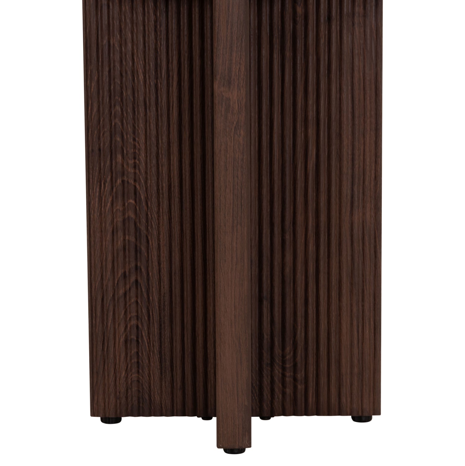 SIDE TABLE SKY HM18330 CERAMIC TOP WITH TRAVERTINE STONE LOOK--MDF BASE IN BROWN Φ45x50H