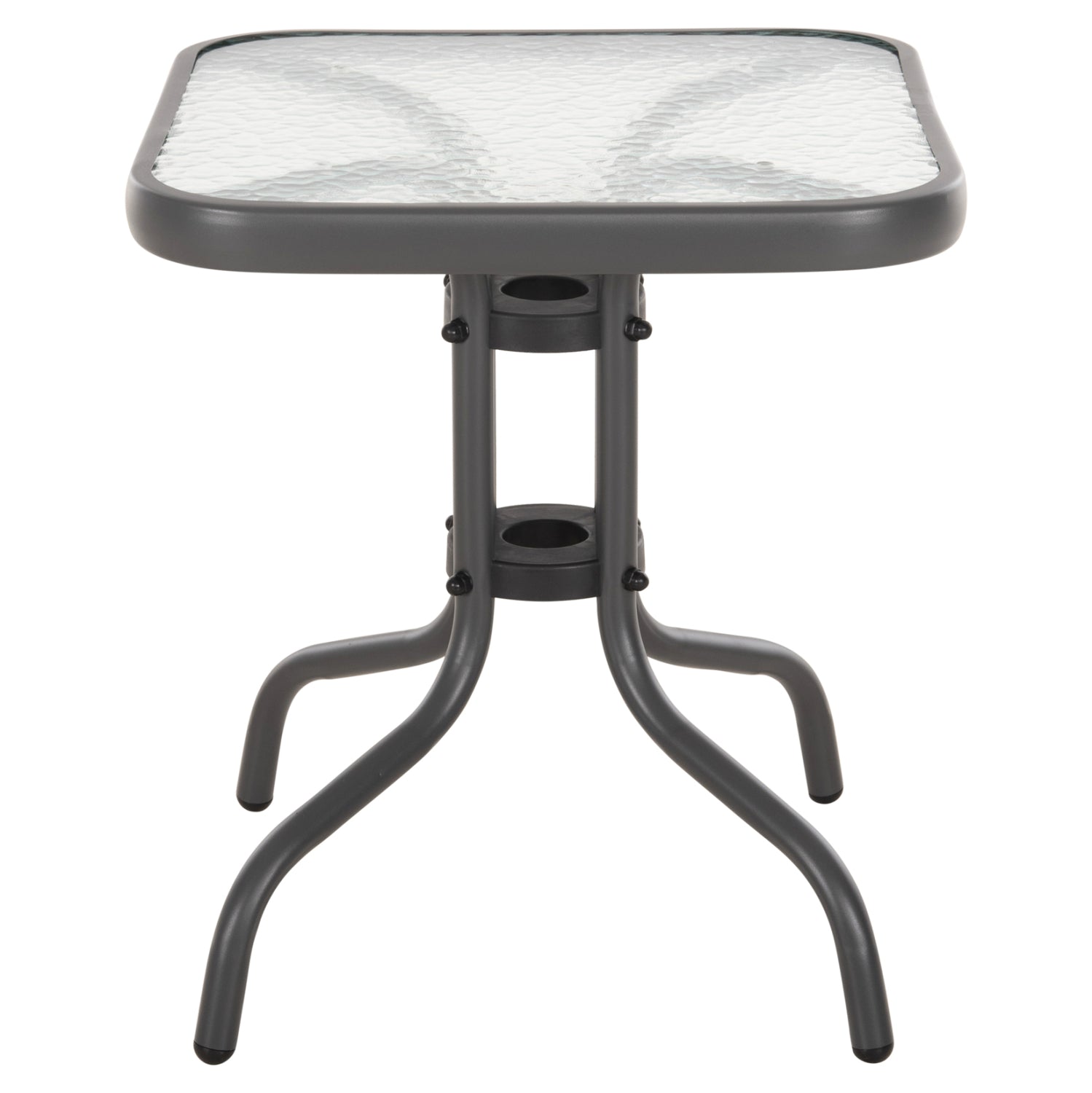 COFFEE TABLE FIGO HM6067.01 METAL IN GREY-TEMPERED GLASS TOP 45x45x51Hcm.