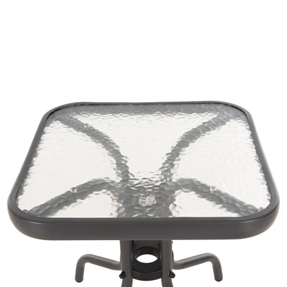 COFFEE TABLE FIGO HM6067.01 METAL IN GREY-TEMPERED GLASS TOP 45x45x51Hcm.
