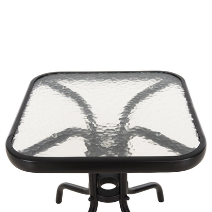 COFFEE TABLE FIGO HM6067.03 METAL IN BLACK-TEMPERED GLASS TOP 45x45x51Hcm.