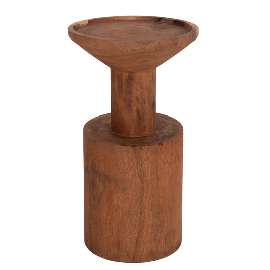 SIDE TABLE BERMAL HM9889.11 SOLID SUAR WOOD IN NATURAL COLOR Φ35x65Hcm.
