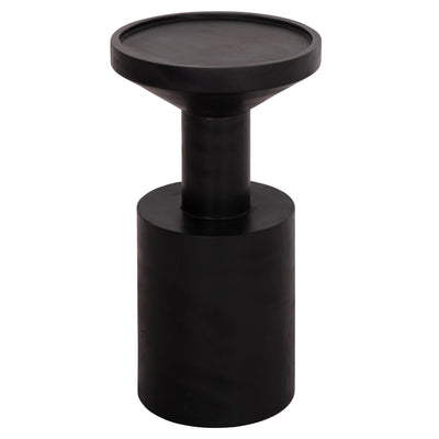 SIDE TABLE BERMAL HM9889.12 SOLID SUAR WOOD IN BLACK COLOR Φ35x65Hcm.