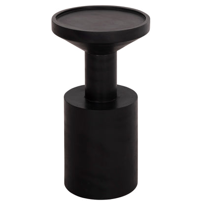 SIDE TABLE BERMAL HM9889.12 SOLID SUAR WOOD IN BLACK COLOR Φ35x65Hcm.