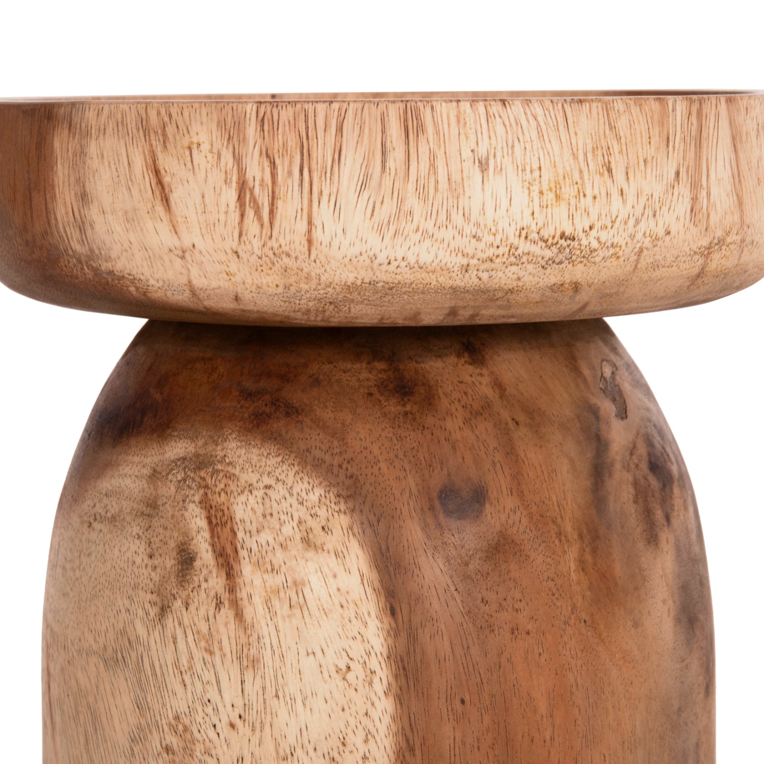SIDE TABLE LOKI HM9899.11 SOLID SUAR WOOD IN NATURAL Φ30x50Hcm.