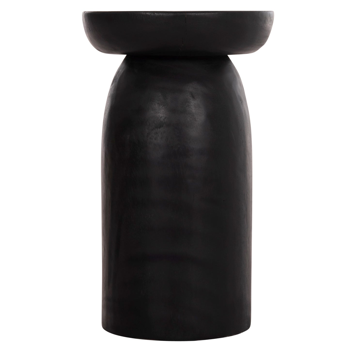SIDE TABLE LOKI HM9899.12 SOLID SUAR WOOD IN BLACK Φ30x50Hcm.