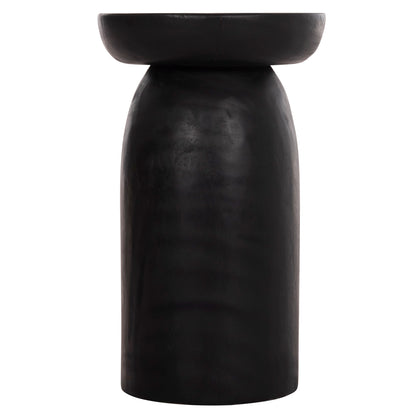 SIDE TABLE LOKI HM9899.12 SOLID SUAR WOOD IN BLACK Φ30x50Hcm.