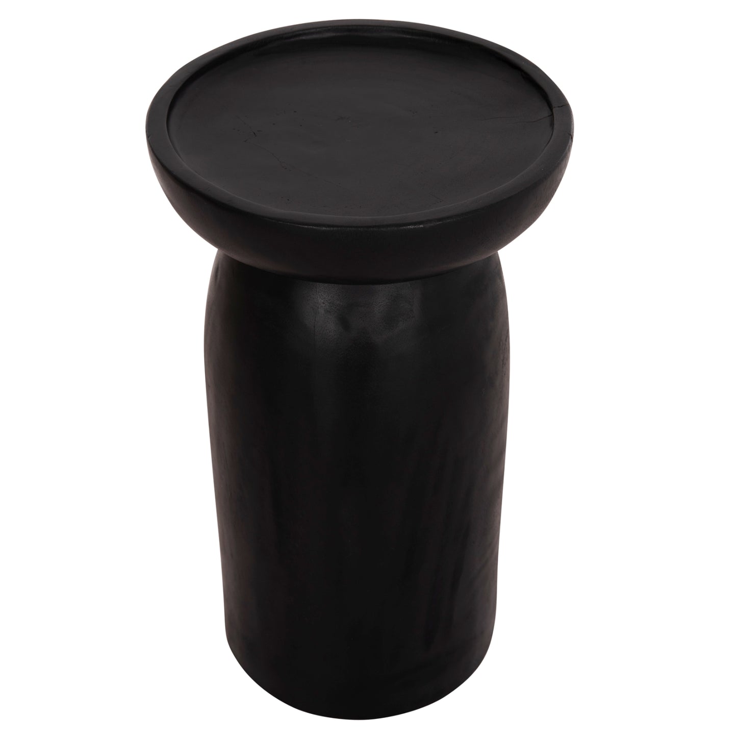 SIDE TABLE LOKI HM9899.12 SOLID SUAR WOOD IN BLACK Φ30x50Hcm.