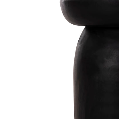 SIDE TABLE LOKI HM9899.12 SOLID SUAR WOOD IN BLACK Φ30x50Hcm.