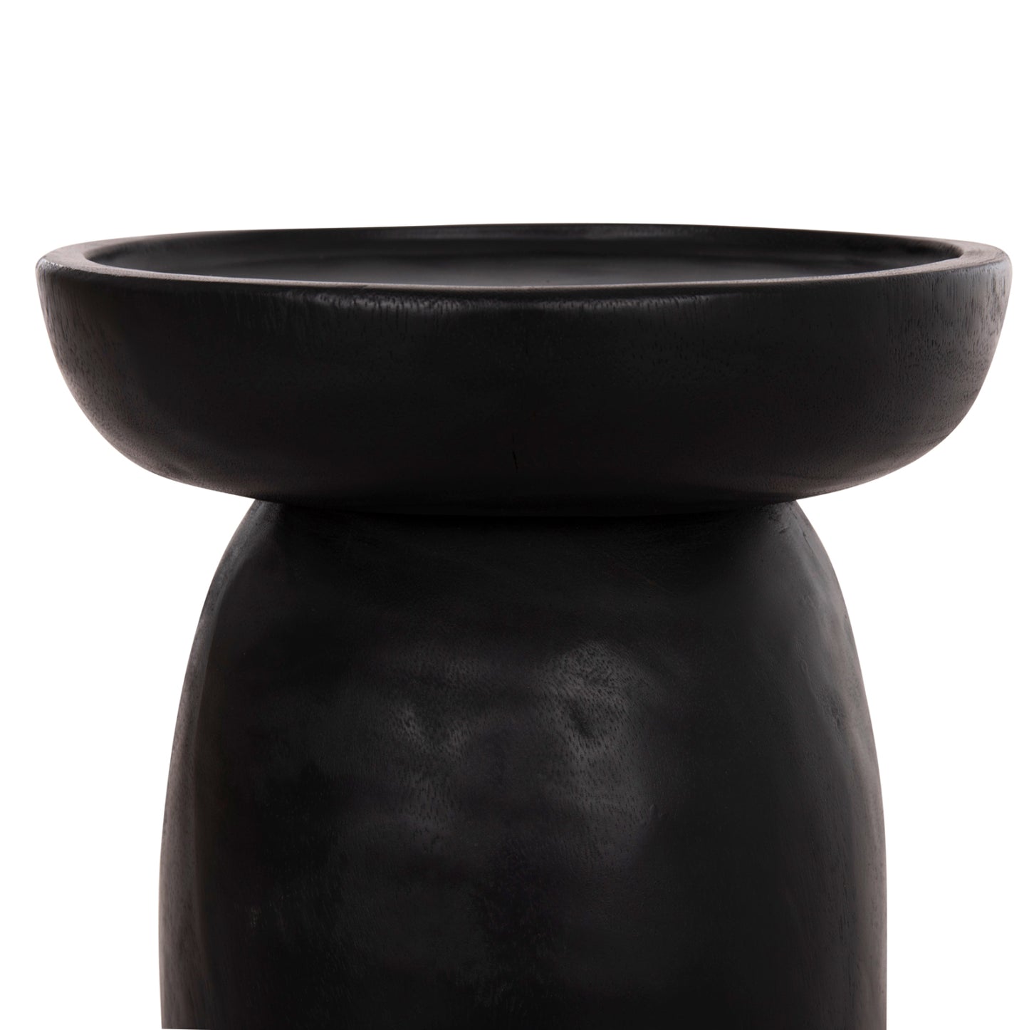 SIDE TABLE LOKI HM9899.12 SOLID SUAR WOOD IN BLACK Φ30x50Hcm.