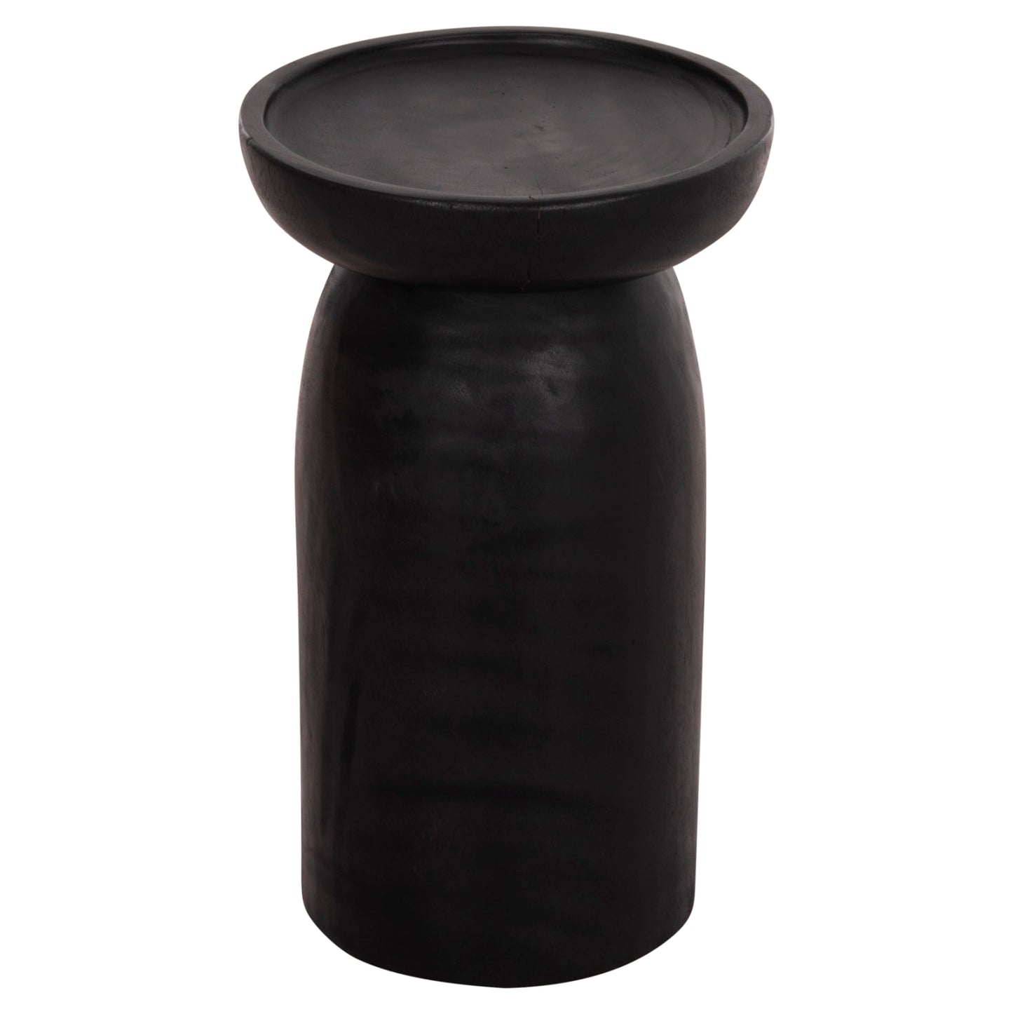 SIDE TABLE LOKI HM9899.12 SOLID SUAR WOOD IN BLACK Φ30x50Hcm.