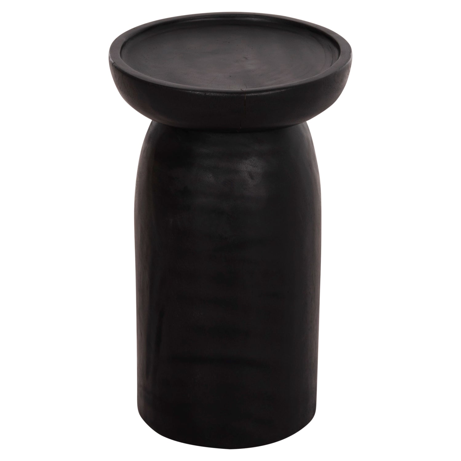 SIDE TABLE LOKI HM9899.12 SOLID SUAR WOOD IN BLACK Φ30x50Hcm.