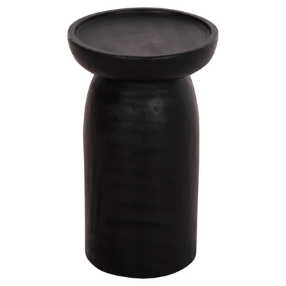 SIDE TABLE LOKI HM9899.12 SOLID SUAR WOOD IN BLACK Φ30x50Hcm.